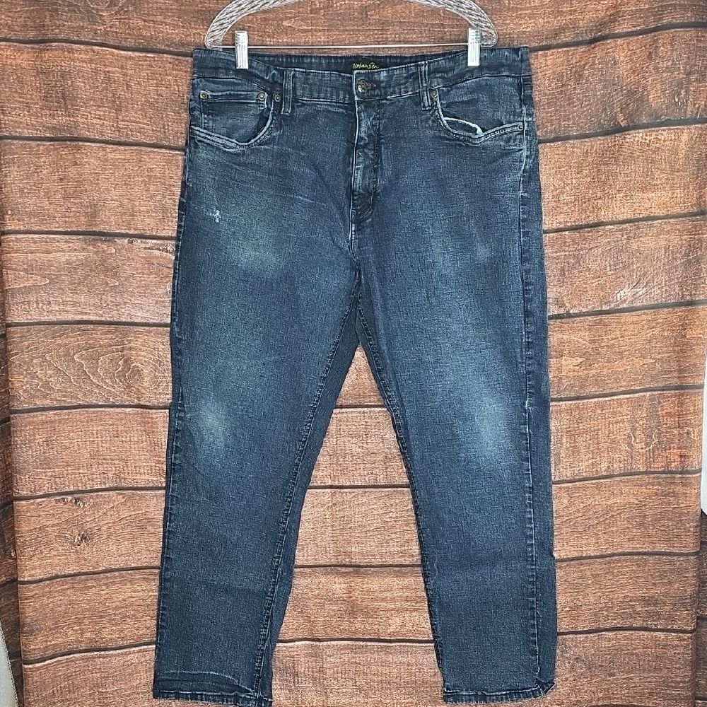 Urban Star Premium Apparel Men's Dark Blue Straight Leg Jeans Size 42x30 AQ-1067